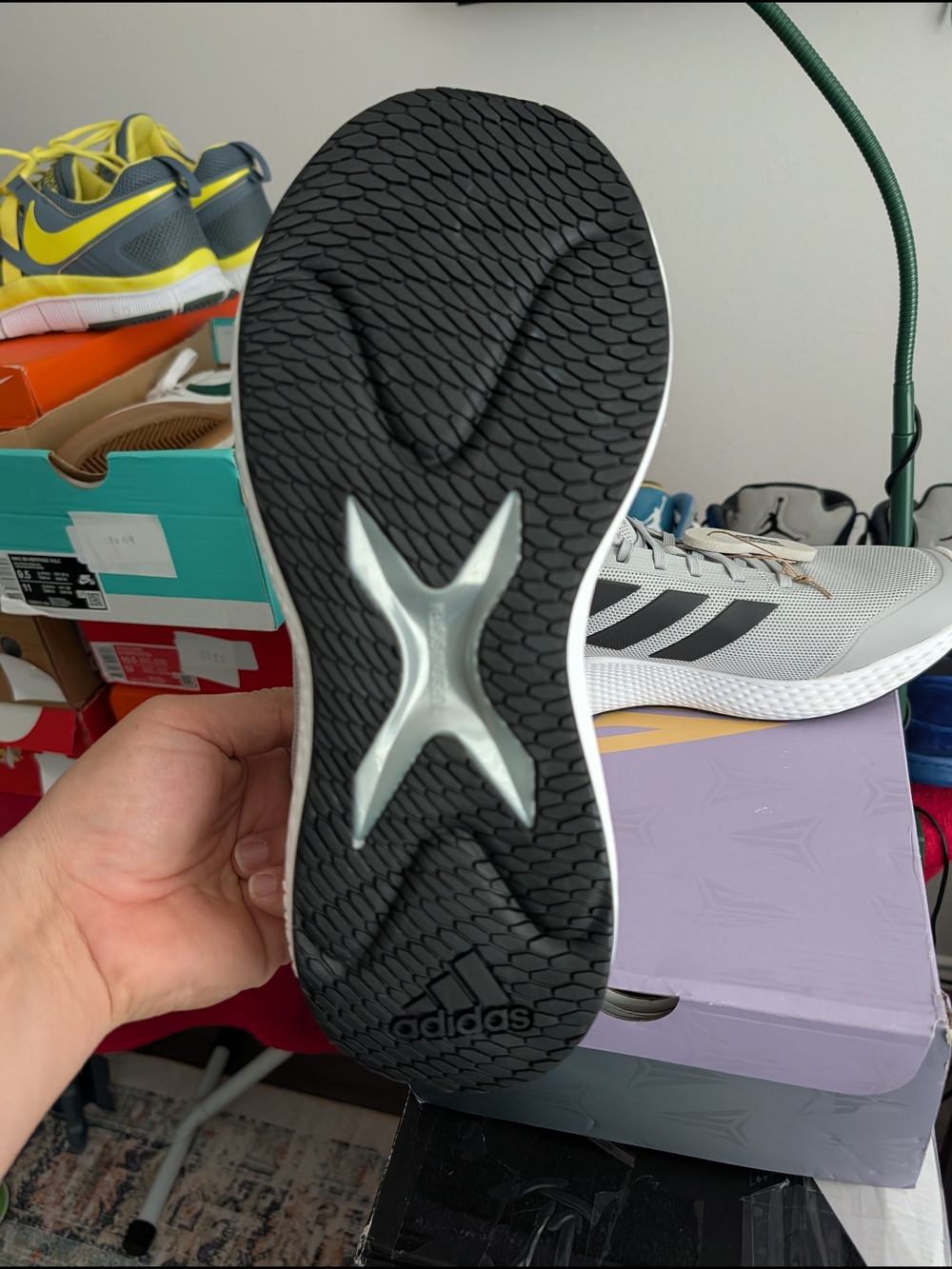 adidas Gray and Black Unisex Athletic Sneakers - Picture 8 of 9